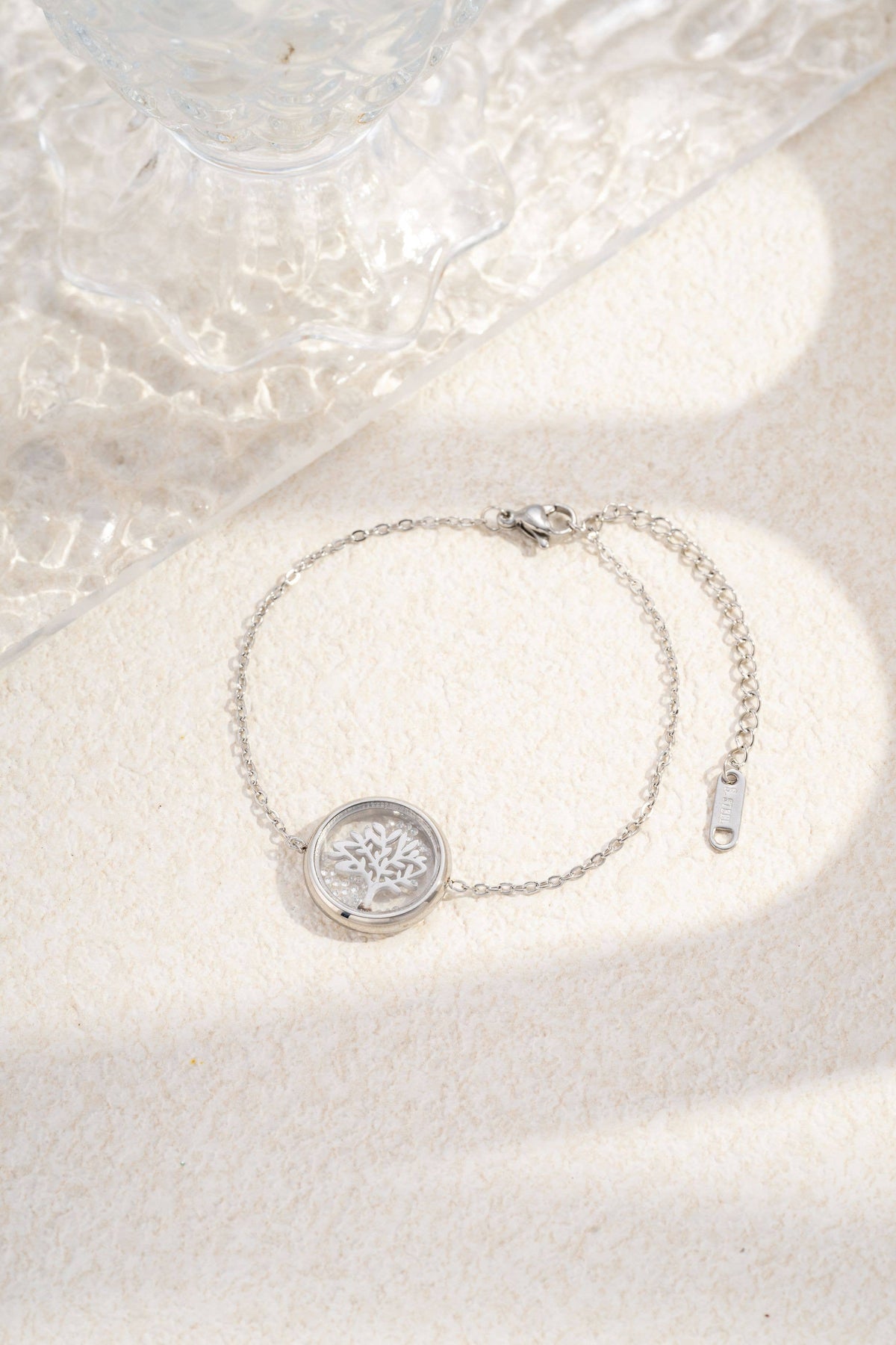 Parure Arbre de Vie Cristal Amovible Acier Inoxydable Argent