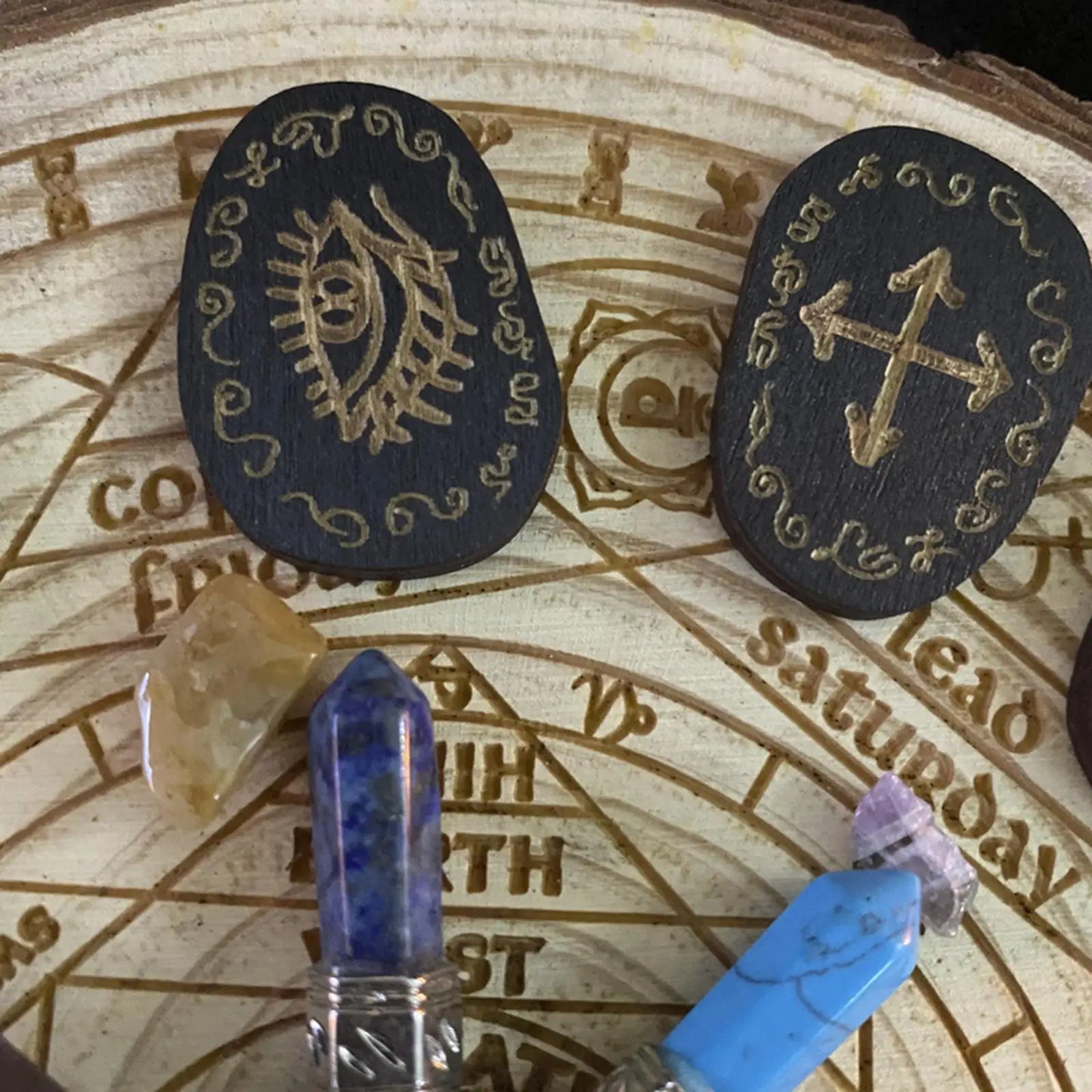 Ensemble de pierres à rune, ensemble de rune de sorcières avec sac de rangement, méditation, Divination, Runes décoratives gravées, livre de guidage païen