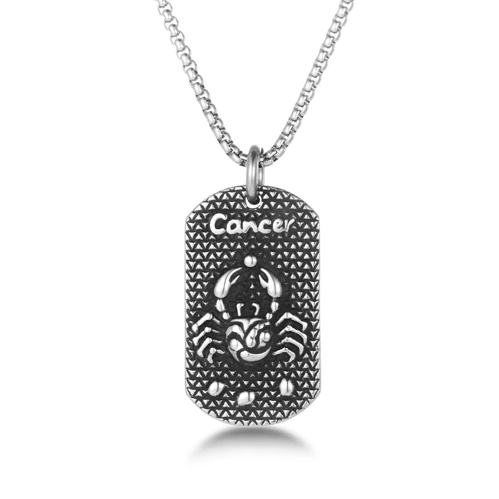 Collier Constellation Zodiac STRATravelling pour Homme, Acier Inoxydable, Bijoux à la Mode, Bélier Terminé, Vierge, Vèbre, Scorpion, 12 Styles