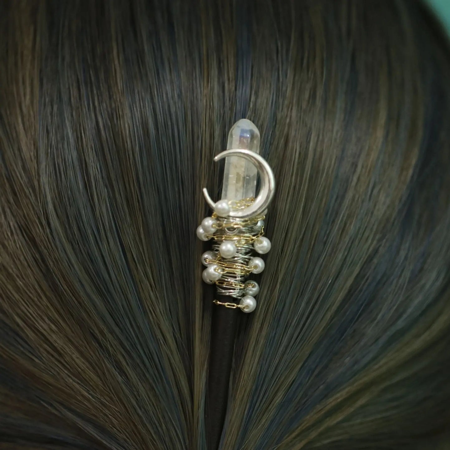 Baguette magique de sorcière vintage faite à la main, épingle à cheveux en cristal, branche de sorcière, Jeanne de périphérie, anciers de cheveux, patients Wiccan, cadeaux de mariage
