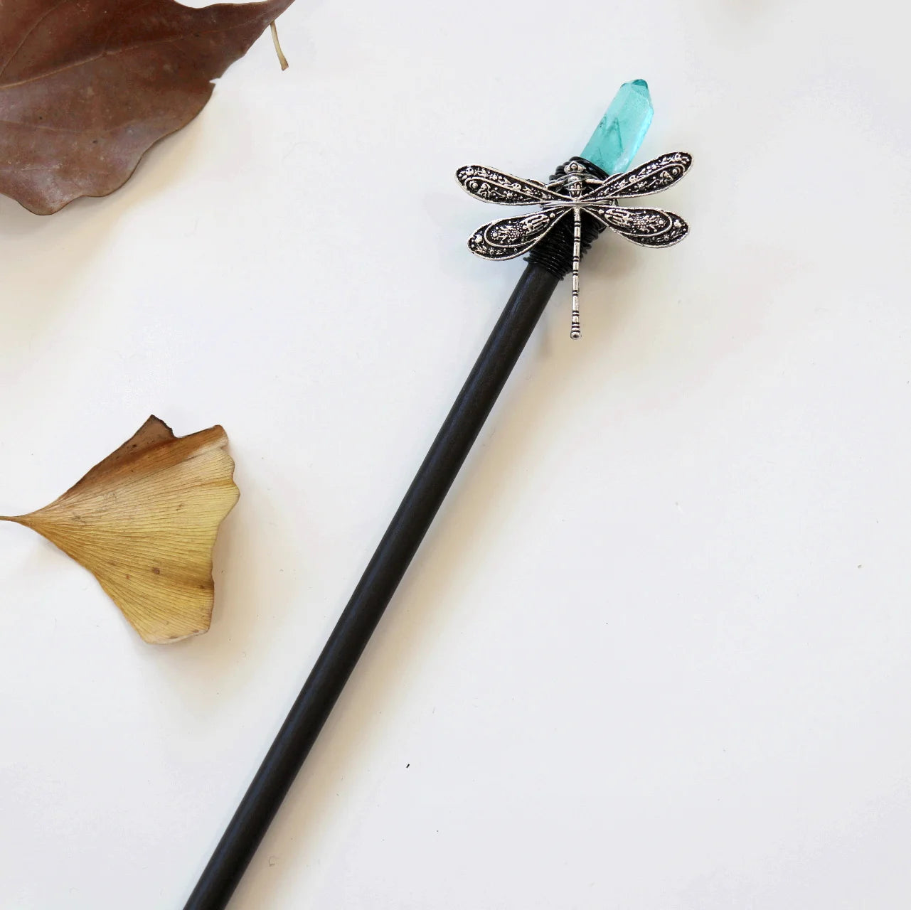 Baguette magique de sorcière vintage faite à la main, épingle à cheveux en cristal, branche de sorcière, Jeanne de périphérie, anciers de cheveux, patients Wiccan, cadeaux de mariage