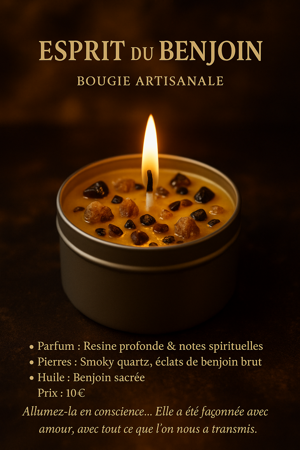 🕯 Esprit du Benjoin – Bougie artisanale spirituelle