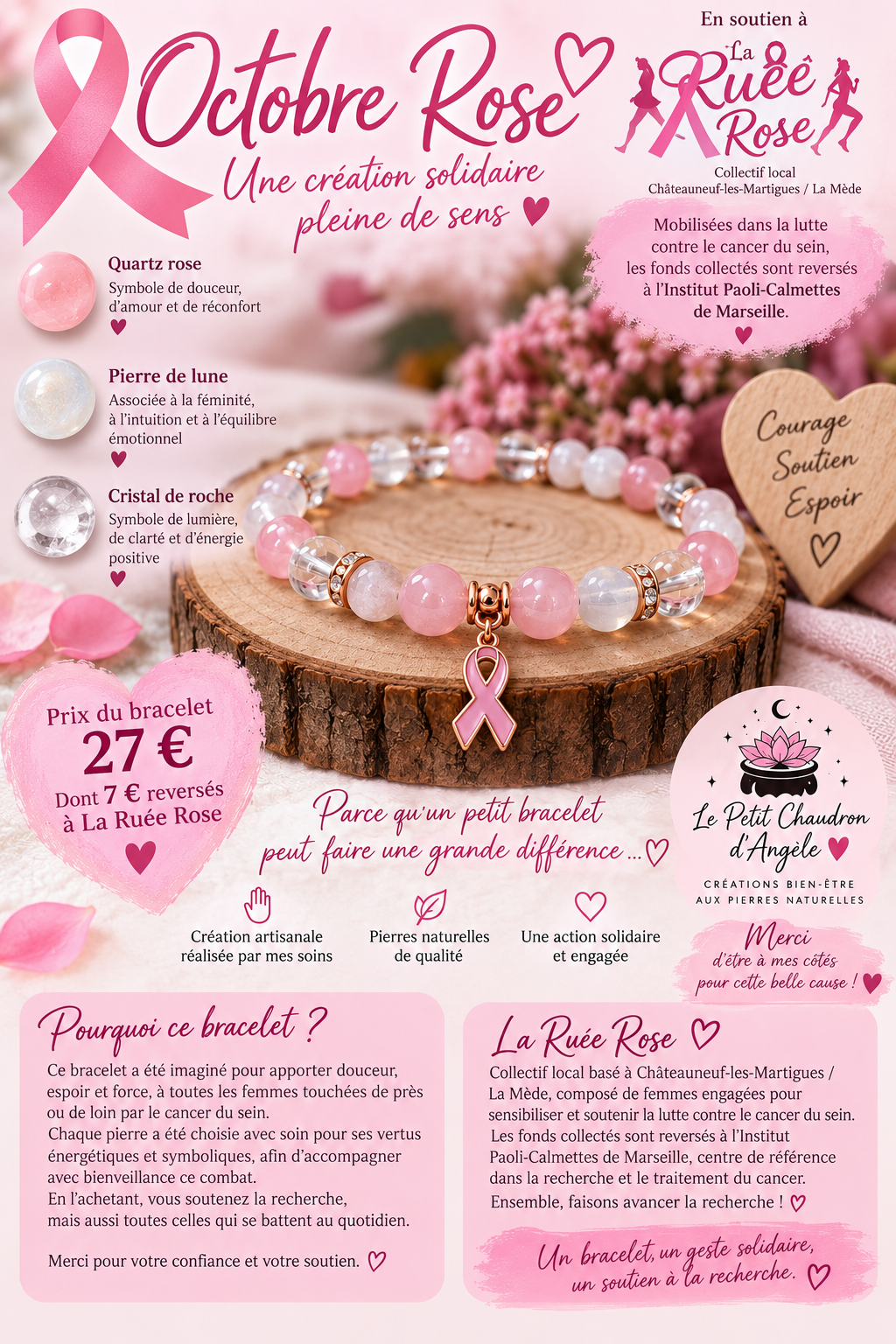 🎀 BRACELET OCTOBRE ROSE – ÉDITION SOLIDAIRE 🎀