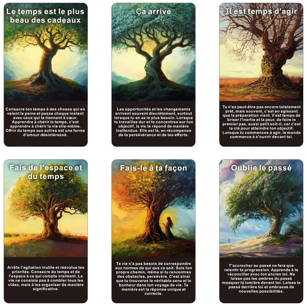 Cartes Oracle françaises, jeu de Tarot d'information forestière, cartes Oracle forestière mystique, jeu Oracle de sagesse des arbres, 12x7cm, 56 cartes