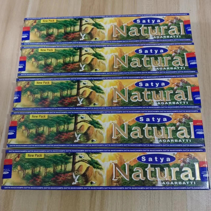 5 boîtes NAG Champa Incienso Satya Collection d'encens Satya bâtons faits à la main avec saveurs arômes médicinaux rafraîchissants parfums pour la maison