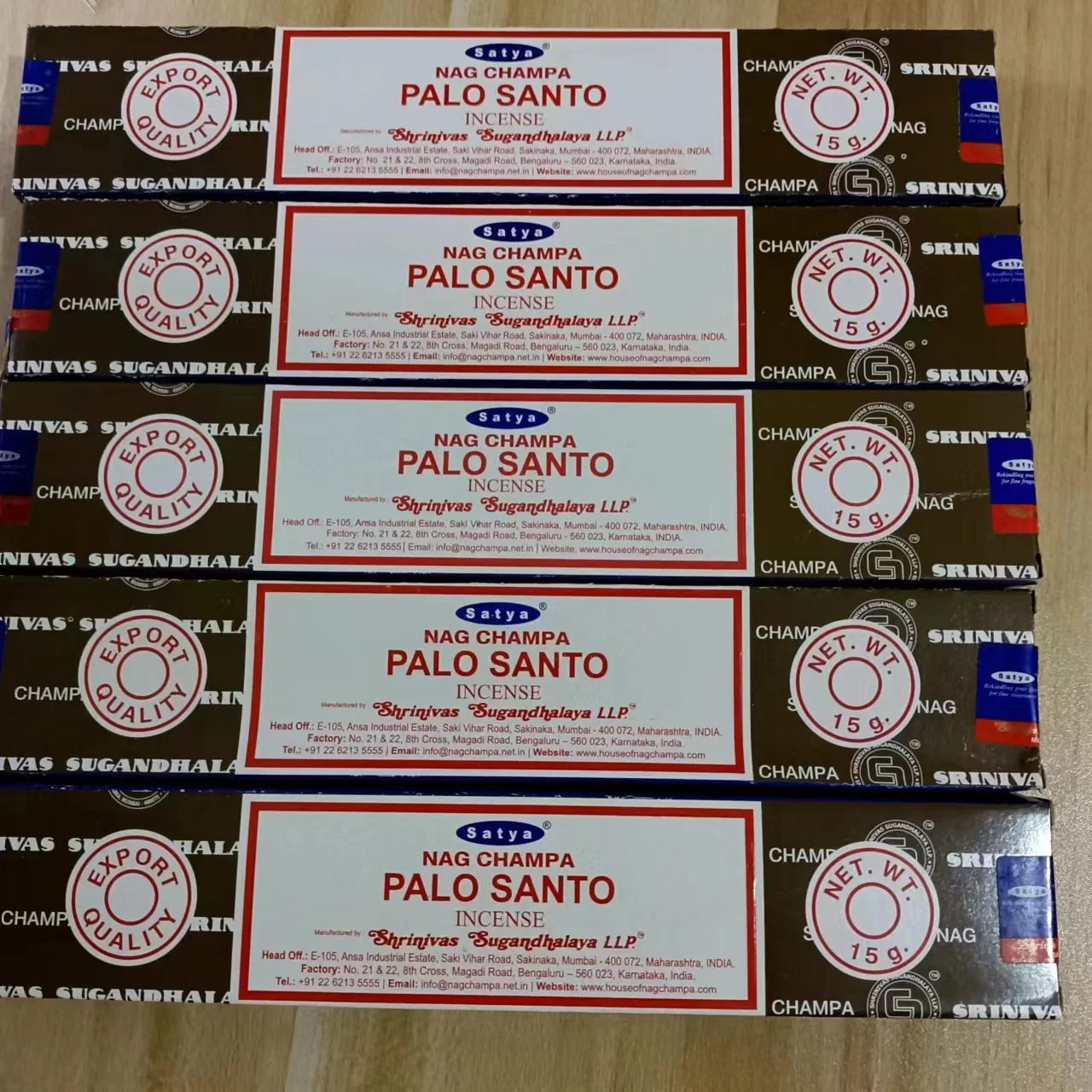 5 boîtes NAG Champa Incienso Satya Collection d'encens Satya bâtons faits à la main avec saveurs arômes médicinaux rafraîchissants parfums pour la maison
