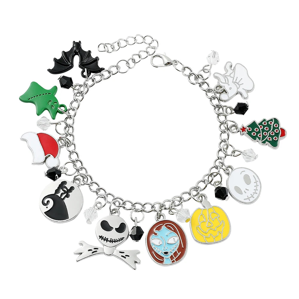 Bracelets à breloques L'Étrange Noël de Monsieur Jack pour femme, accessoires Jack Skellington, Sally Oogie Boogie, bijoux tendance, 2023