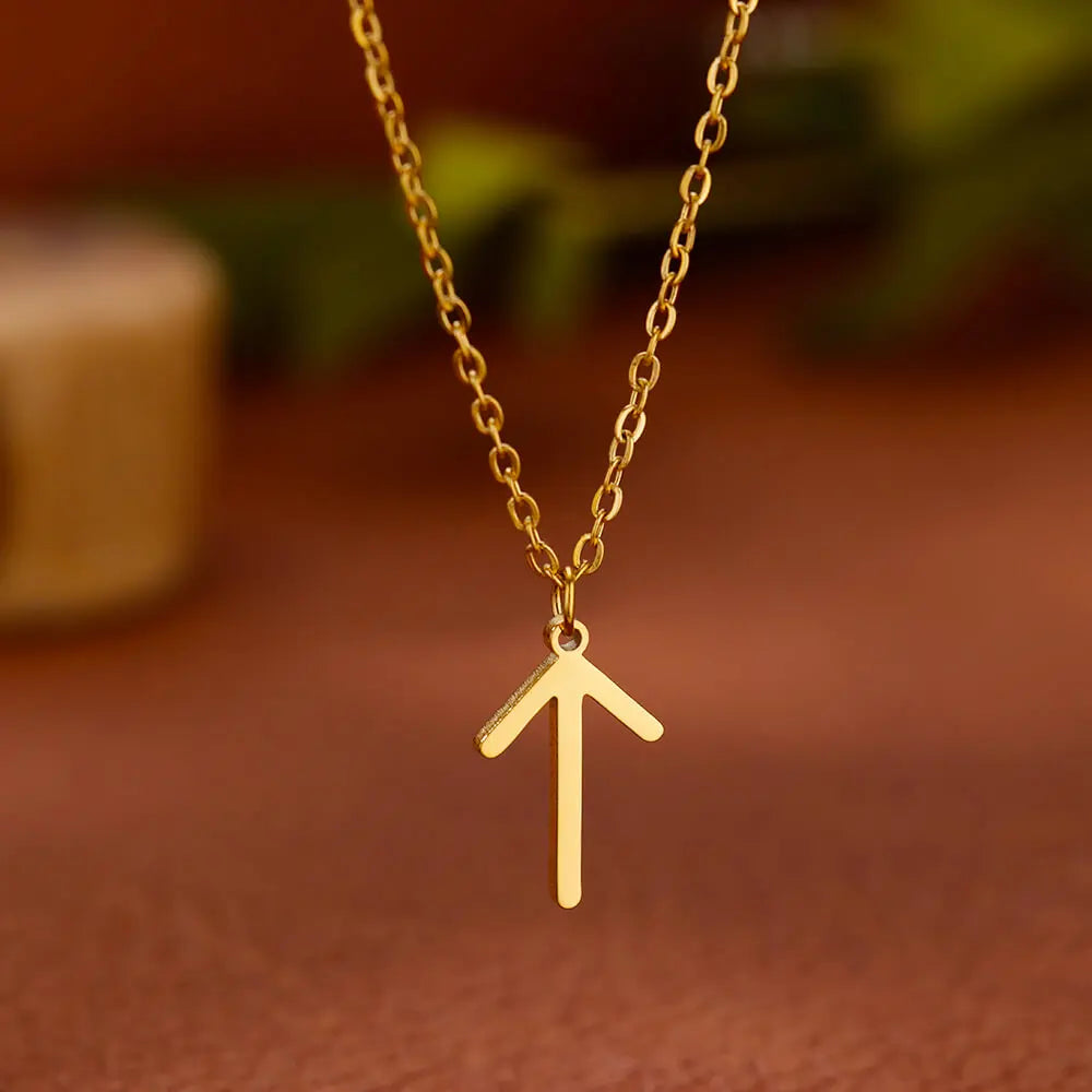 Vikings Rune pendentif collier en acier inoxydable pour femmes raffiné nordique runique pendentifs accessoires bijoux cadeau