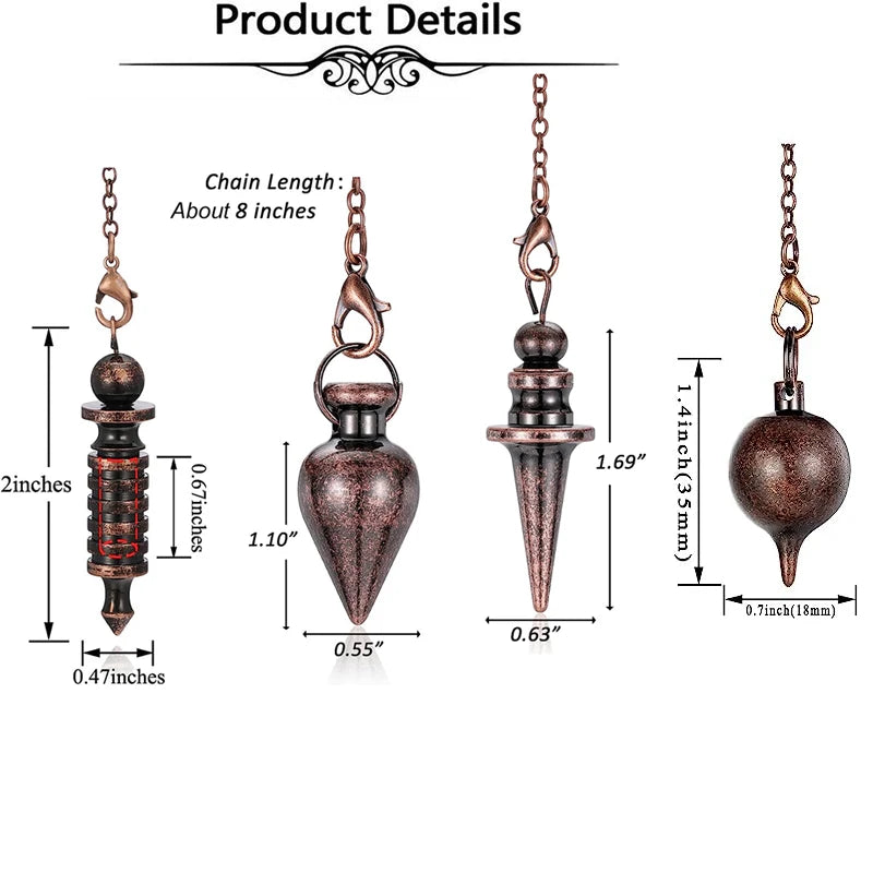 Pendule Spirituel egypt en Métal et Cuivre pour Électricité Radiesthésie, Outil de Travail Énergétique de Méditation, de Sorcellerie, divinatoires veritable spiritualité brujeria de questions esoterisme en laiton X09