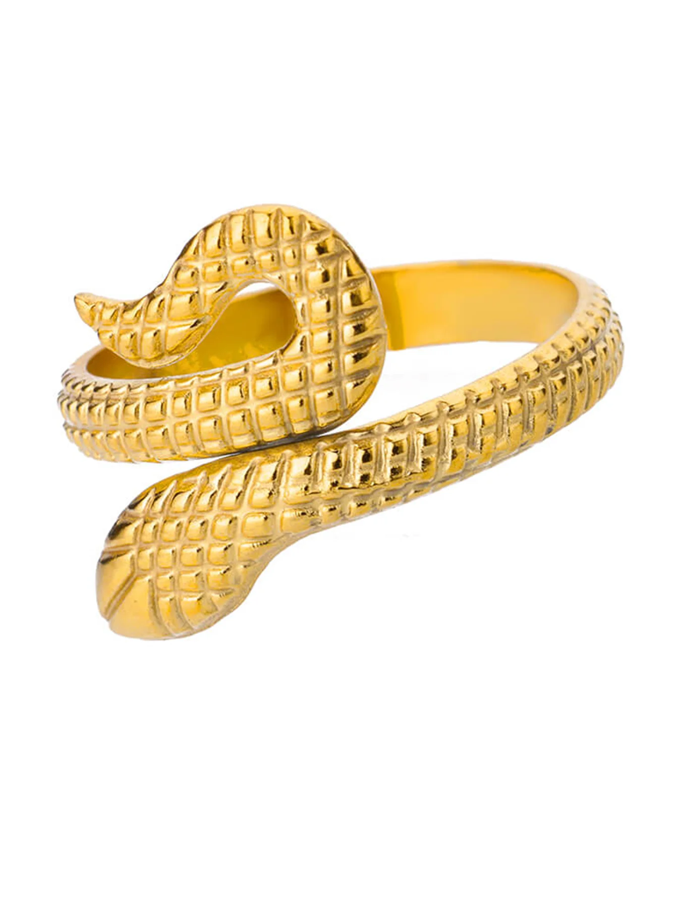 Bagues serpent en acier inoxydable plaqué or 316L pour femmes et hommes, anneau ouvert et réglable, bijoux esthétiques gothiques Vintage