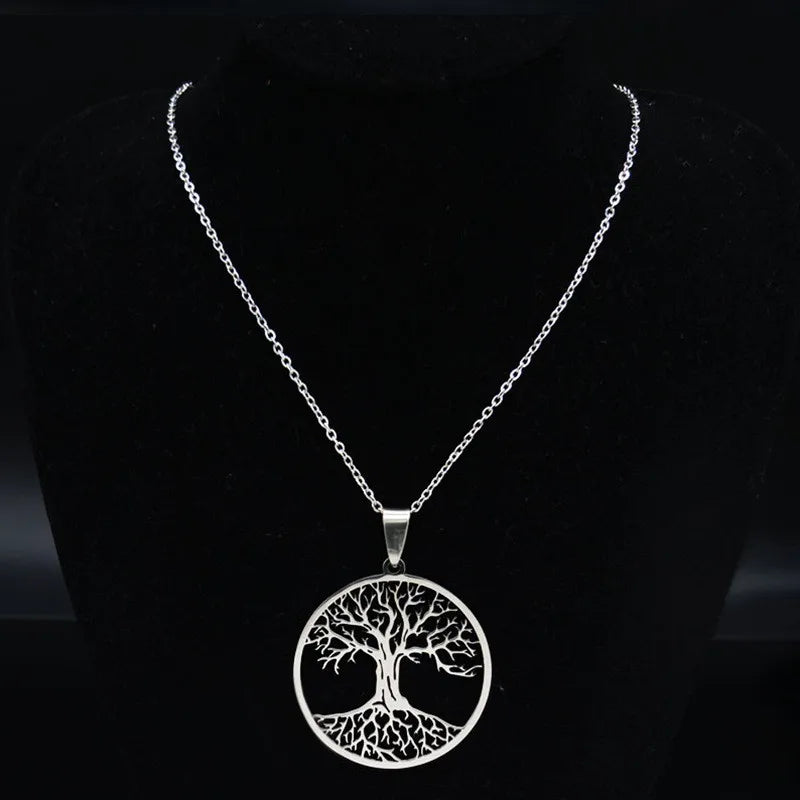 2025 tendance acier inoxydable Viking arbre de vie pendentif charme collier pour hommes mode Hip Hop Punk bijoux accessoires cadeau de fête