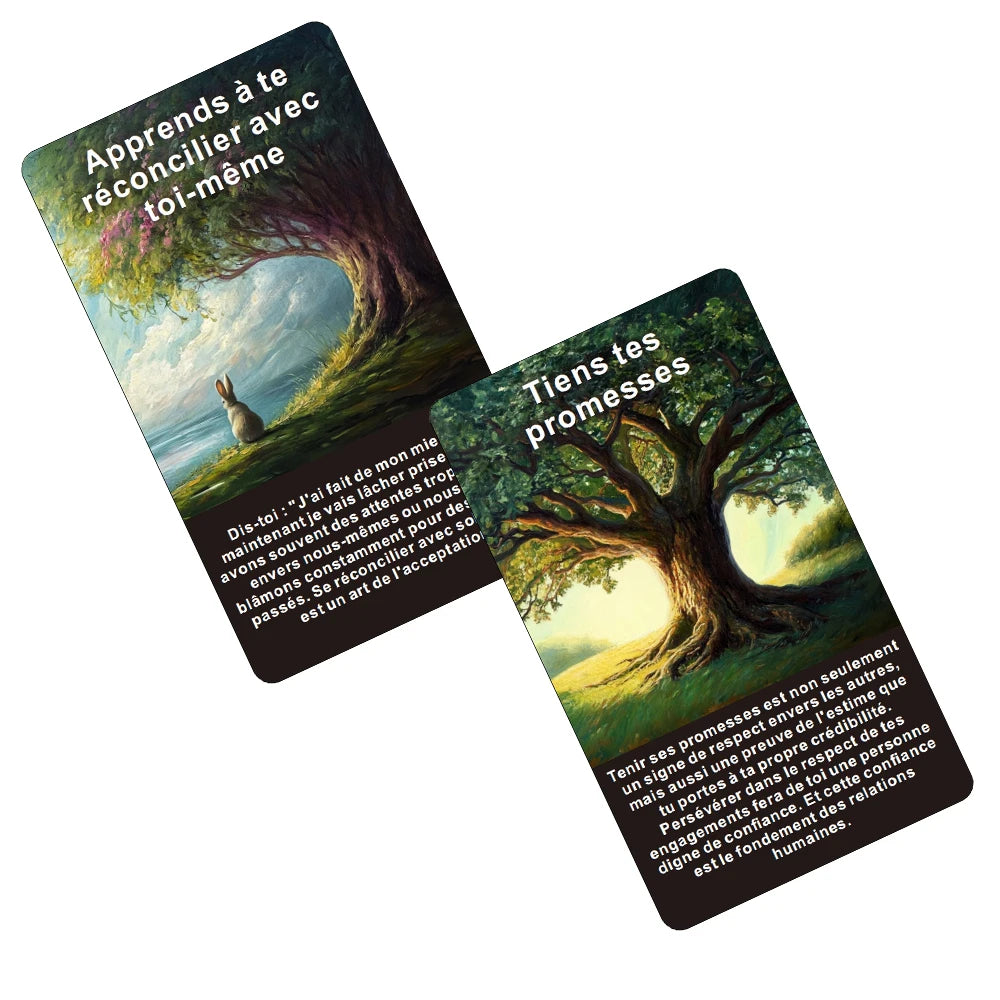 Cartes Oracle françaises, jeu de Tarot d'information forestière, cartes Oracle forestière mystique, jeu Oracle de sagesse des arbres, 12x7cm, 56 cartes