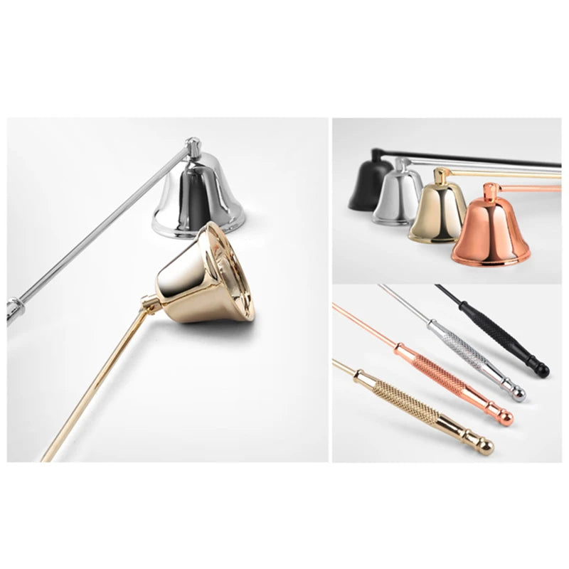 Outil d'extinction de bougie en acier inoxydable, manche long, accessoire d'extincteur de cloche, accessoires de mèches de bougie