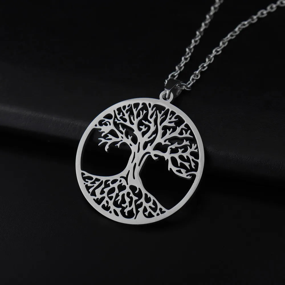 2025 tendance acier inoxydable Viking arbre de vie pendentif charme collier pour hommes mode Hip Hop Punk bijoux accessoires cadeau de fête