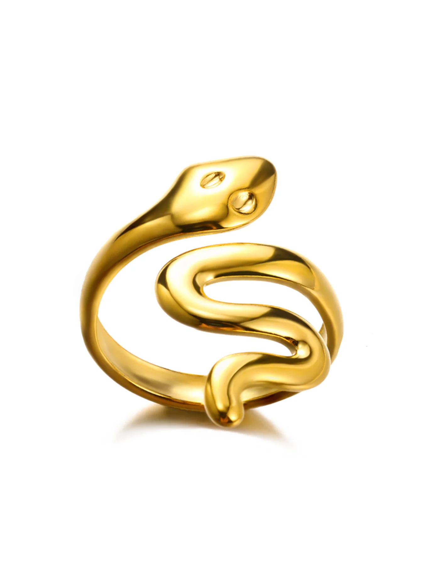 Bagues serpent en acier inoxydable plaqué or 316L pour femmes et hommes, anneau ouvert et réglable, bijoux esthétiques gothiques Vintage