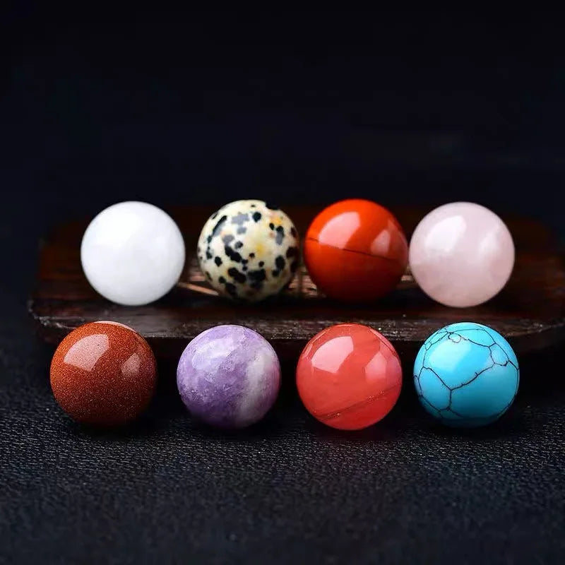 Boule de cristal naturel de 3cm, Quartz Rose, Globe poli, améthyste Lazuli, boule de massage, décoration de bureau pour la maison, boule de cristal de 30mm