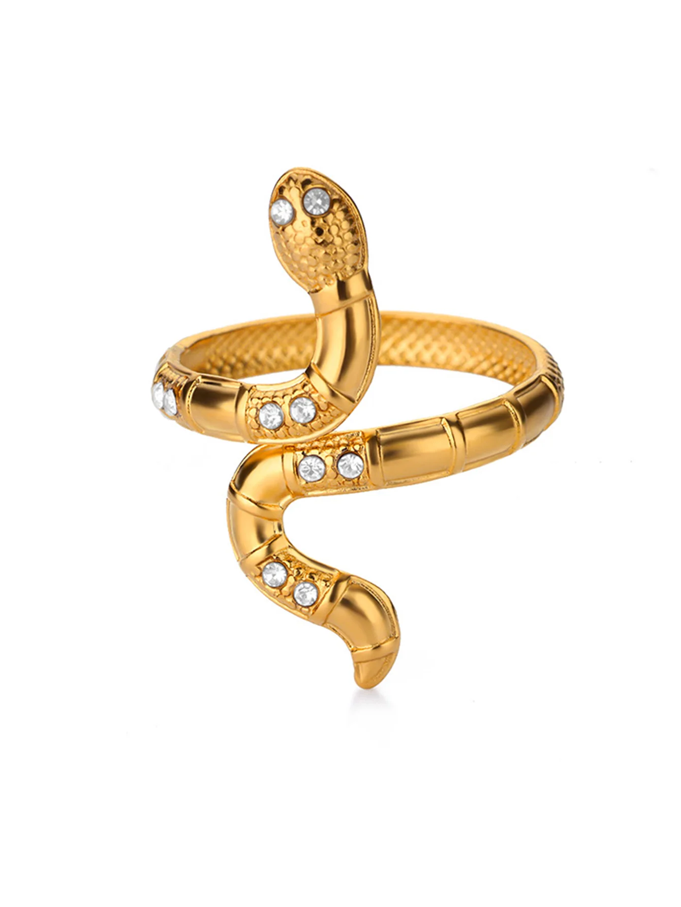 Bagues serpent en acier inoxydable plaqué or 316L pour femmes et hommes, anneau ouvert et réglable, bijoux esthétiques gothiques Vintage