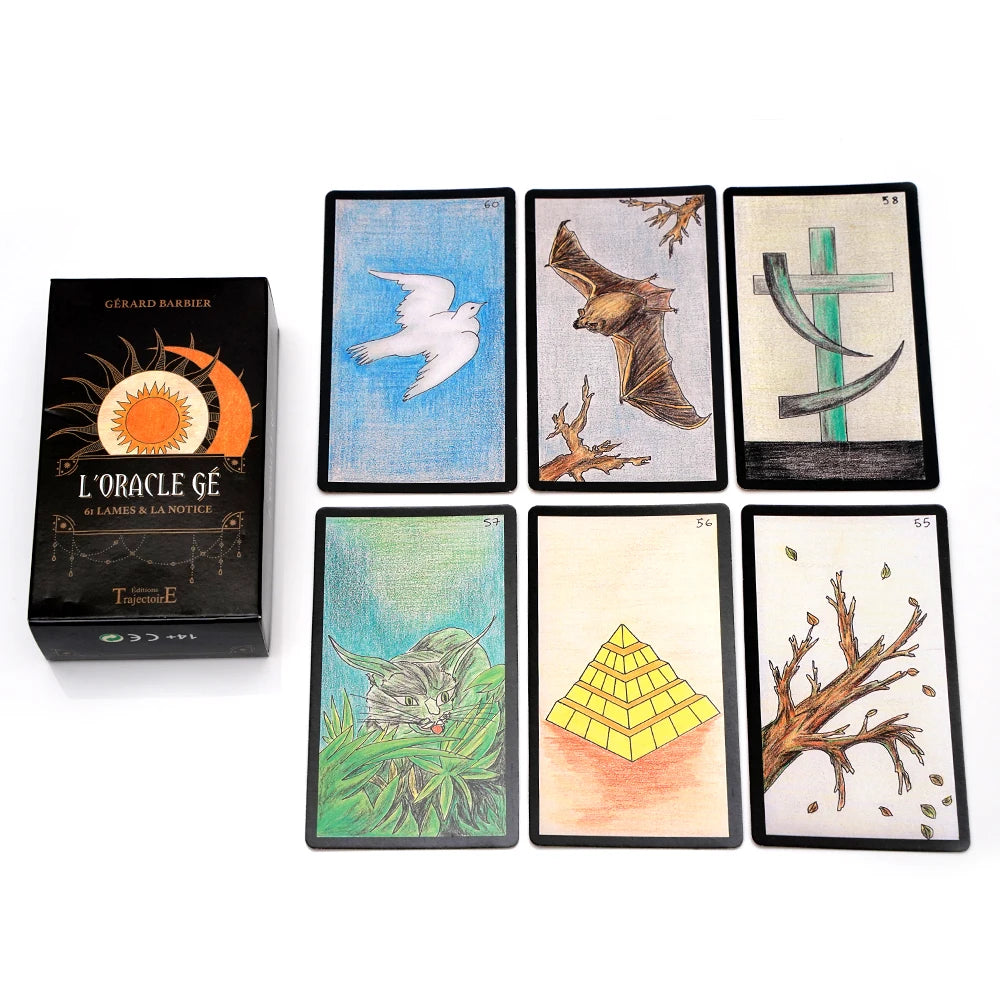 L'Oracle Gé - 61 lames & la notice Cartes de tarot françaises Oracle divin Ce jeu divinatoire au graphisme simple et éloquent constitue The Gé Oracle