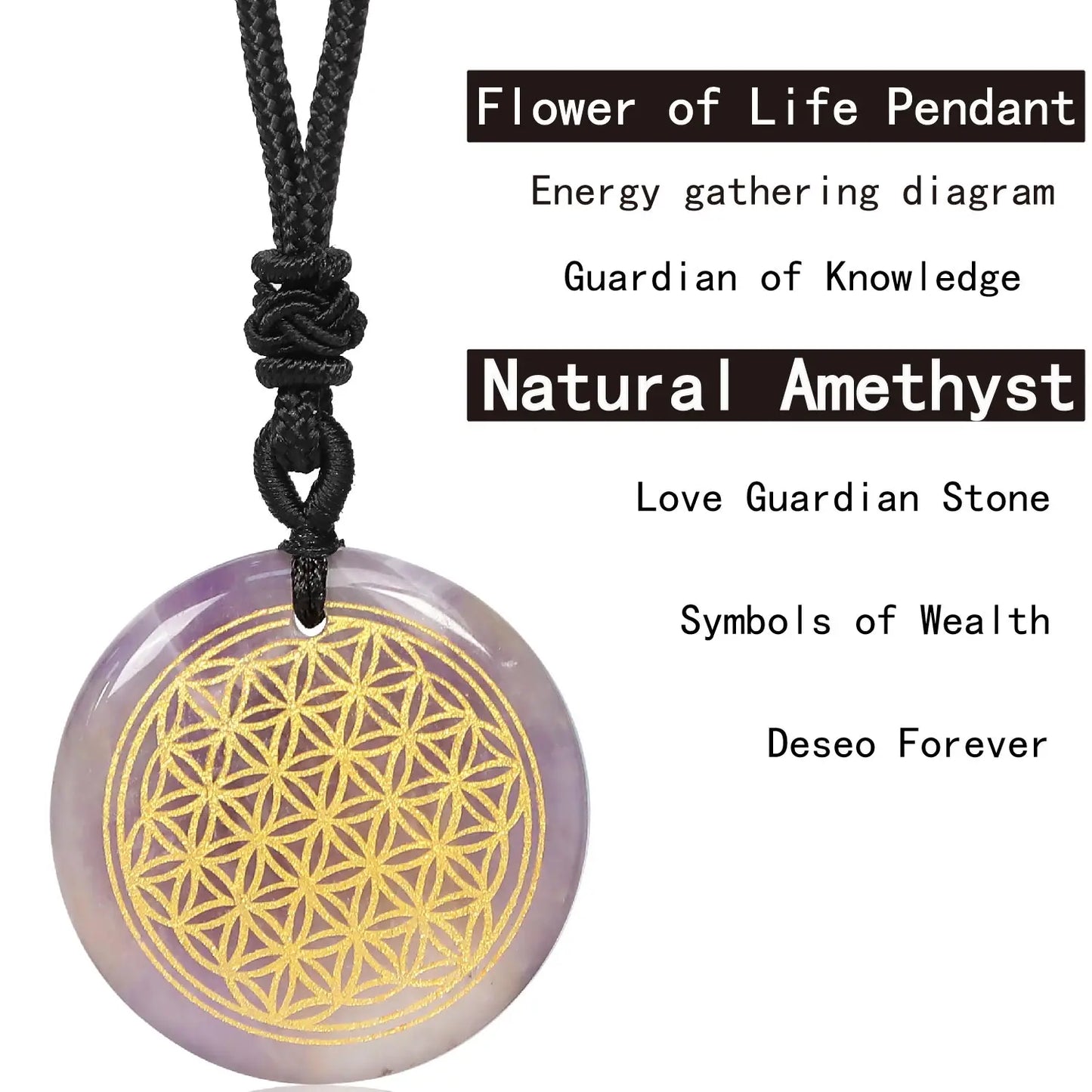 Quartz naturel améthyste Cube Metatron fleur de vie pendentif énergie de guérison cristal Lapis Lazuli hommes femmes bijoux collier