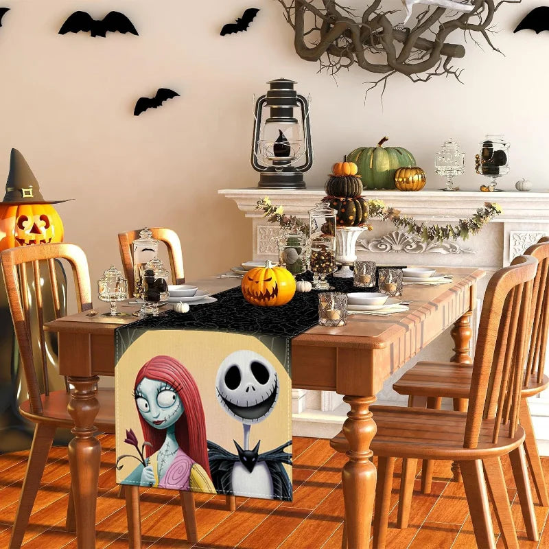 Disney le cauchemar avant noël Jack Skellington Sally nappe fête d'anniversaire décorer salle à manger nappe de noël