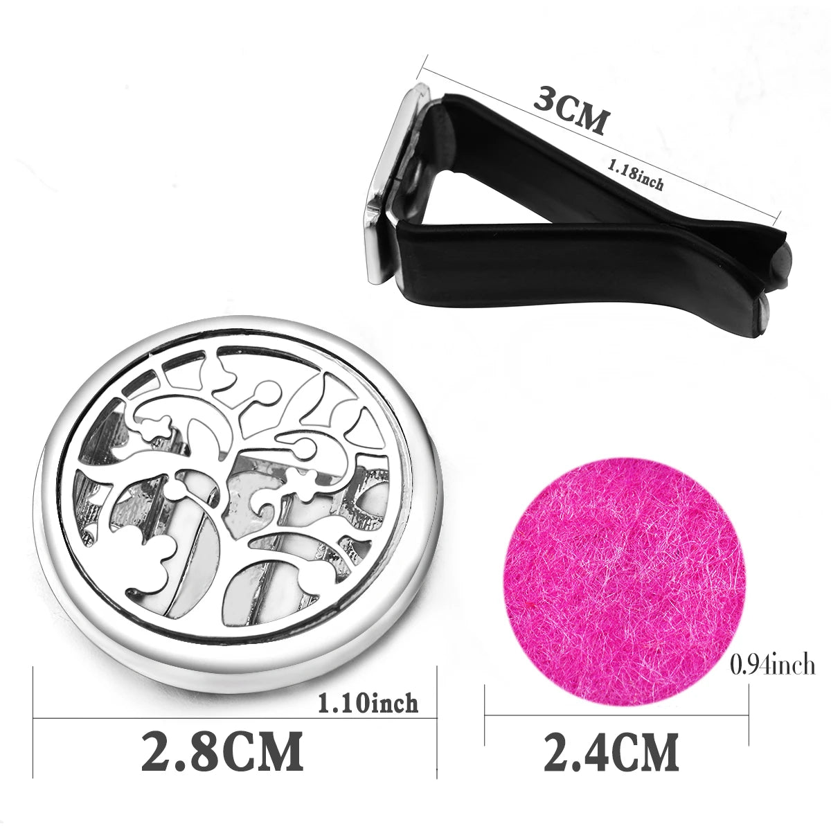 Joint d'aromathérapie pour voiture, arbre de vie, sortie d'air de voiture en acier inoxydable, diffuseur d'huile essentielle, médaillon de parfum à la mode, bijoux
