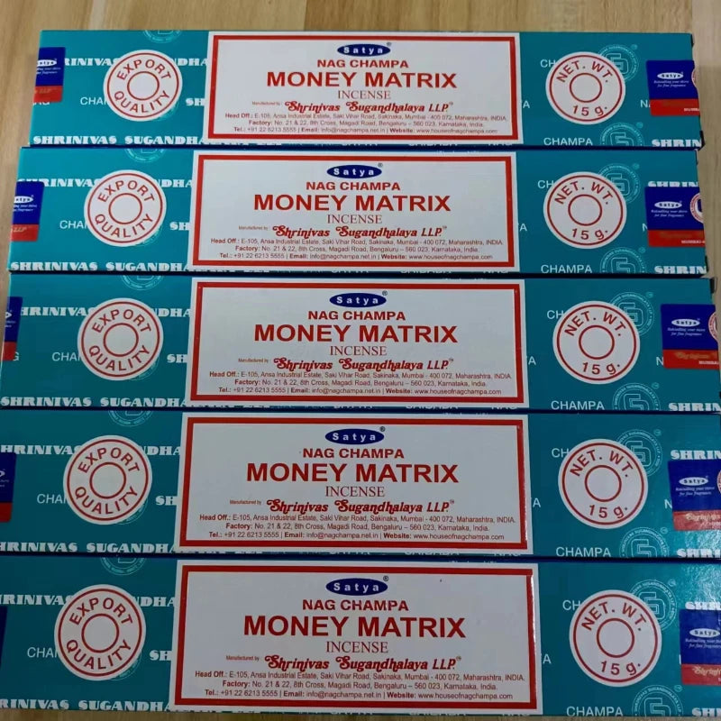 5 boîtes NAG Champa Incienso Satya Collection d'encens Satya bâtons faits à la main avec saveurs arômes médicinaux rafraîchissants parfums pour la maison