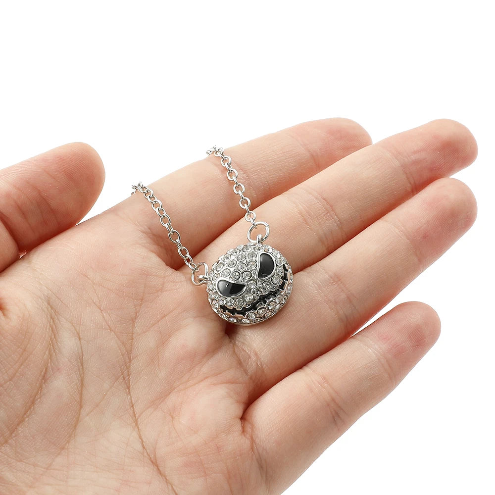 Collier ras du cou en biscuits Jack Skellington pour femme, L'Étrange Noël de monsieur Jack, bijoux fantaisie en cristal, luxe