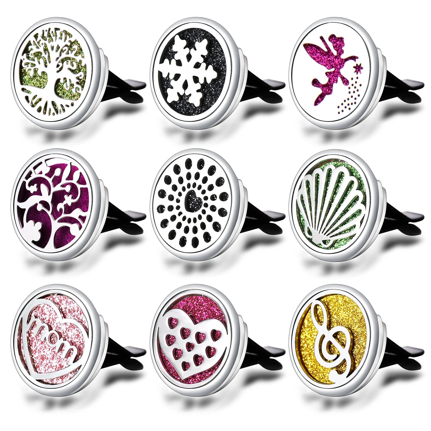 Joint d'aromathérapie pour voiture, arbre de vie, sortie d'air de voiture en acier inoxydable, diffuseur d'huile essentielle, médaillon de parfum à la mode, bijoux