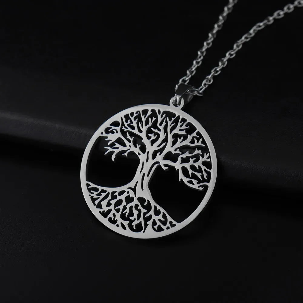2025 tendance acier inoxydable Viking arbre de vie pendentif charme collier pour hommes mode Hip Hop Punk bijoux accessoires cadeau de fête