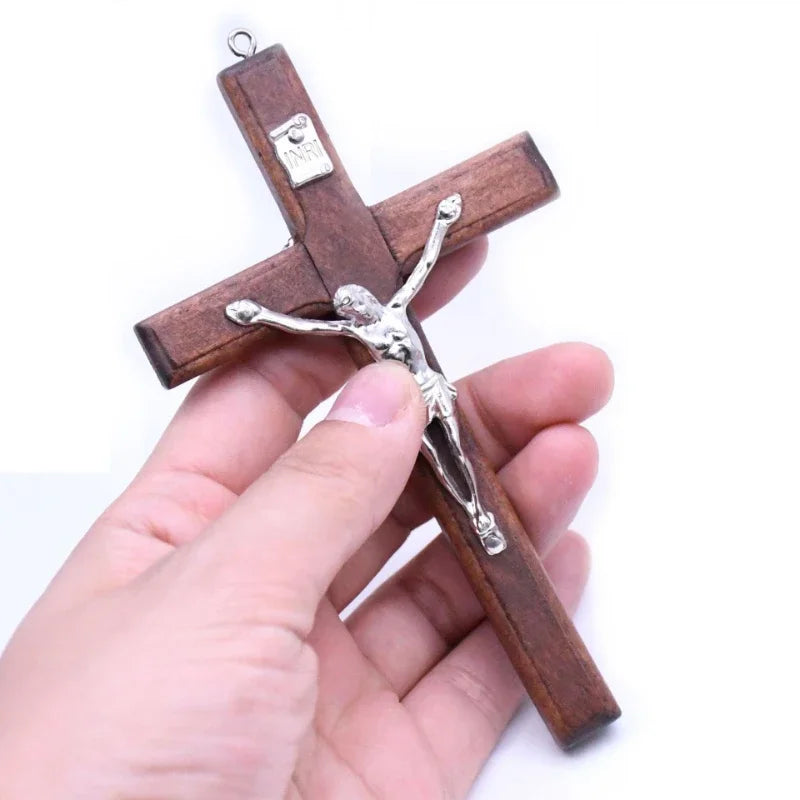 Statue de Christ en bois faite à la main, 1 pièce, pendentif de prière religieuse