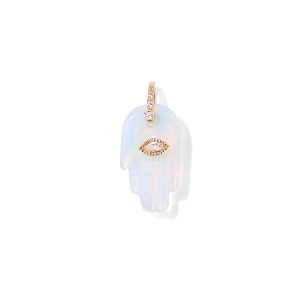 Pendentif main de Fatima Hamsa mauvais œil, Lapis Lazuli, améthystes, Rose, quart, pierre naturelle, breloque pour la fabrication de colliers, accessoires de Bracelet