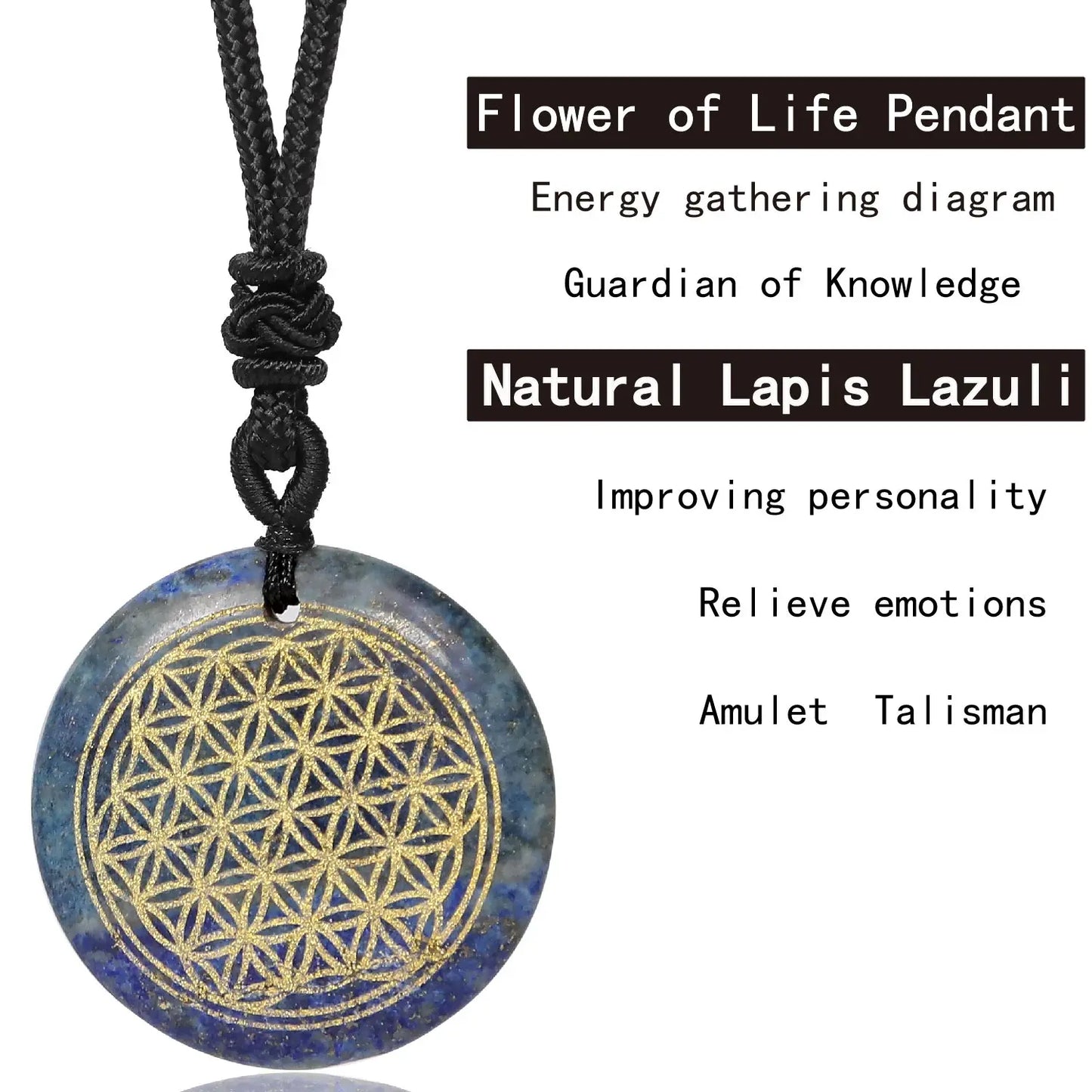 Quartz naturel améthyste Cube Metatron fleur de vie pendentif énergie de guérison cristal Lapis Lazuli hommes femmes bijoux collier