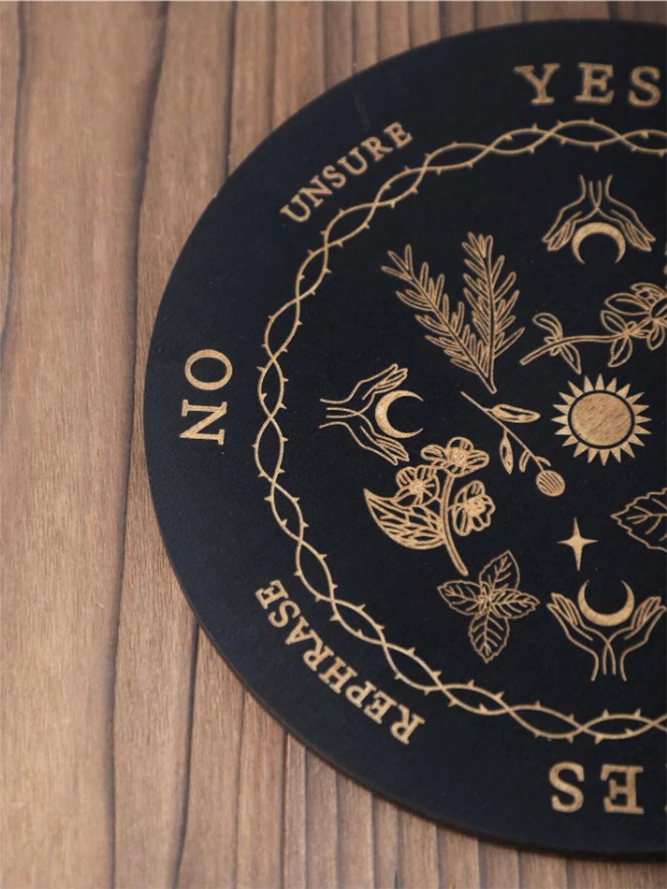 Planche à pendule en bois avec lune, étoile, Divination, énergie sculptée, planche de méditation de guérison, ornements, autel métaphysique