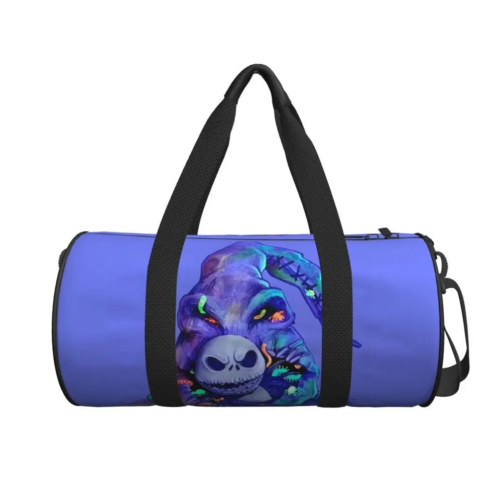 Sac fourre-tout de plage personnalisé Jack Skellington pour femmes, squelette vivant, grand compartiment, sacs de voyage pour salle de sport et plage