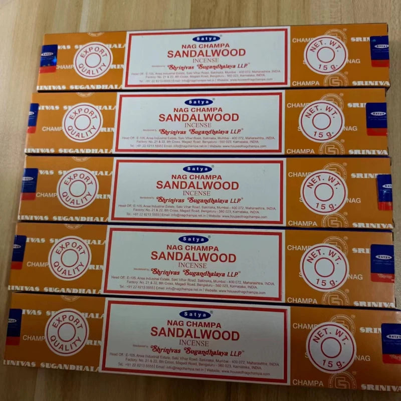 5 boîtes NAG Champa Incienso Satya Collection d'encens Satya bâtons faits à la main avec saveurs arômes médicinaux rafraîchissants parfums pour la maison