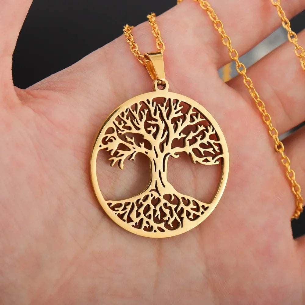 2025 tendance acier inoxydable Viking arbre de vie pendentif charme collier pour hommes mode Hip Hop Punk bijoux accessoires cadeau de fête