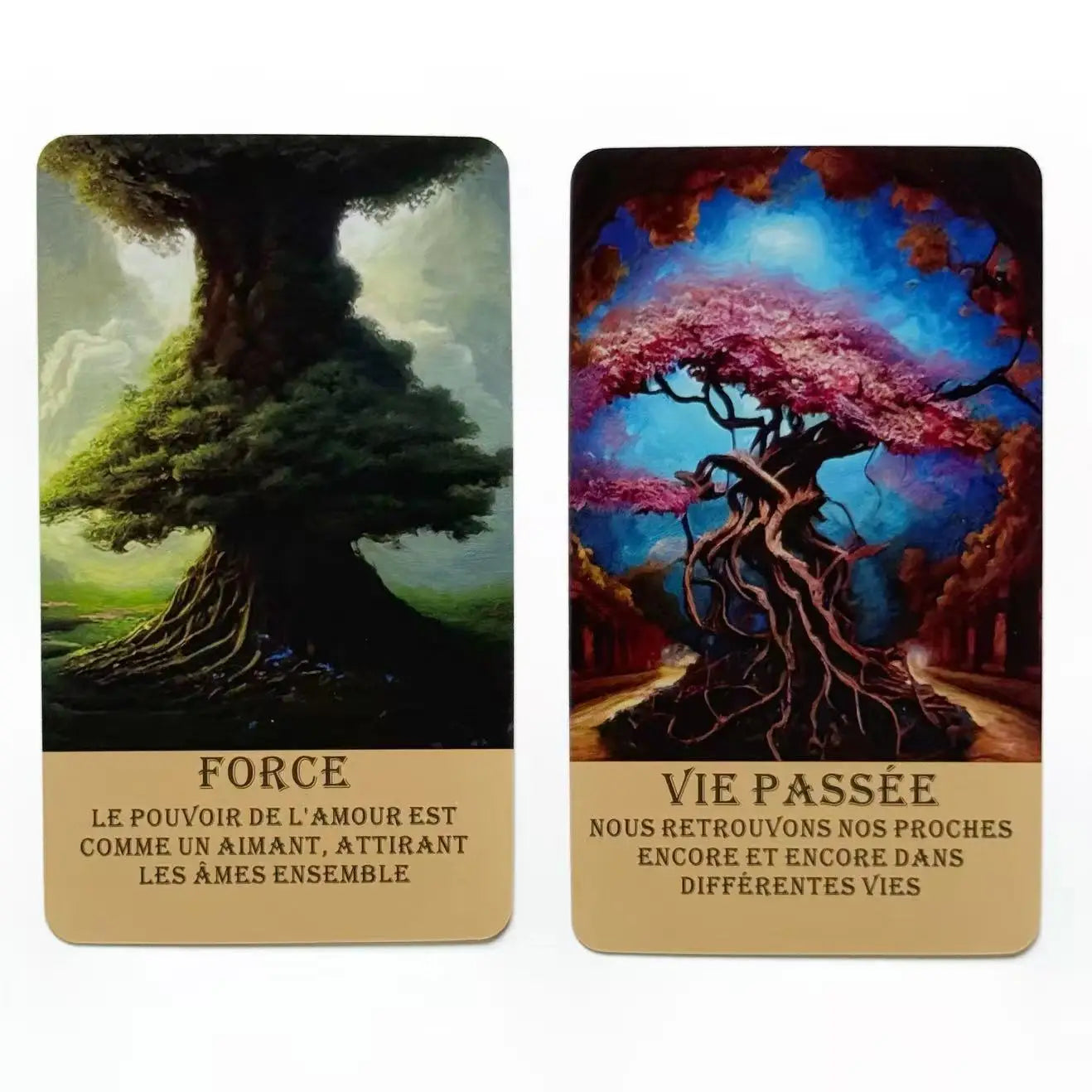 Jeu de cartes Oracle français, cartes de tarot d'arbre français, lecture et réflexion personnelles, jeux de cartes, 12*7cm, 14 +, 56 cartes