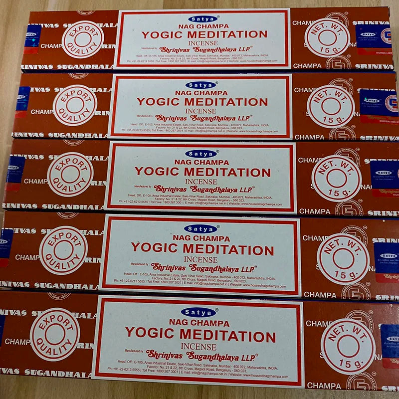5 boîtes NAG Champa Incienso Satya Collection d'encens Satya bâtons faits à la main avec saveurs arômes médicinaux rafraîchissants parfums pour la maison
