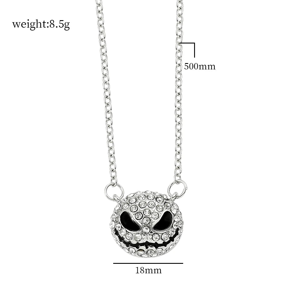 Collier ras du cou en biscuits Jack Skellington pour femme, L'Étrange Noël de monsieur Jack, bijoux fantaisie en cristal, luxe