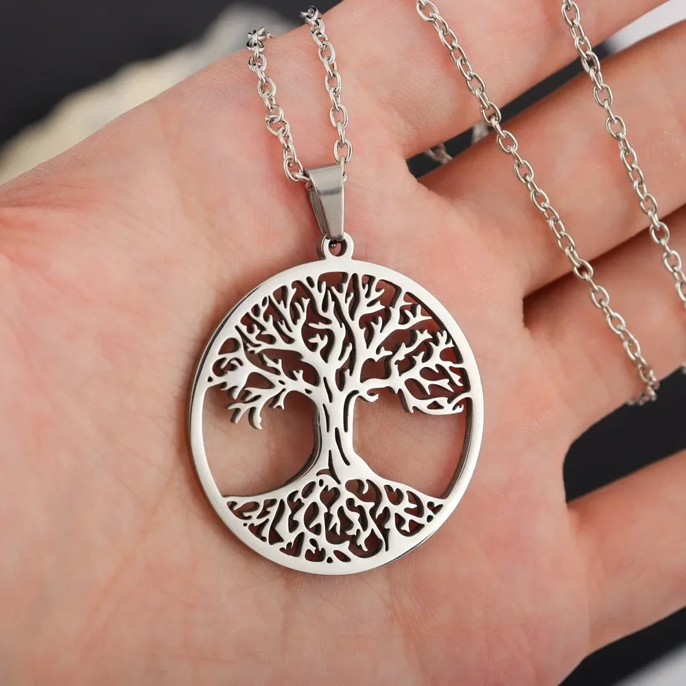 2025 tendance acier inoxydable Viking arbre de vie pendentif charme collier pour hommes mode Hip Hop Punk bijoux accessoires cadeau de fête