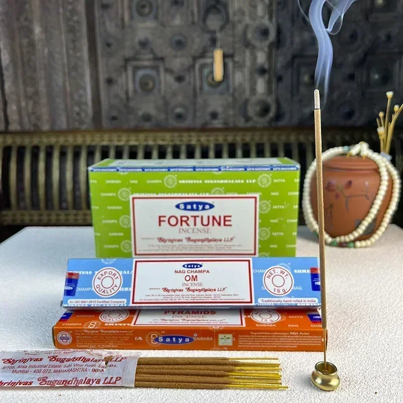 5 boîtes NAG Champa Incienso Satya Collection d'encens Satya bâtons faits à la main avec saveurs arômes médicinaux rafraîchissants parfums pour la maison