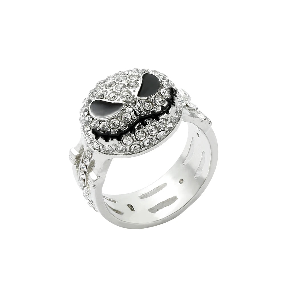 Disney-Jack Skellington Crystal Rings, L'Étrange Noël de monsieur Jack, Bijoux fantaisie, Accessoires hip hop, Bijoux pour femmes et hommes