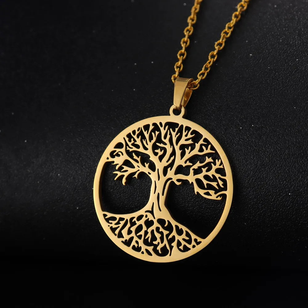 2025 tendance acier inoxydable Viking arbre de vie pendentif charme collier pour hommes mode Hip Hop Punk bijoux accessoires cadeau de fête
