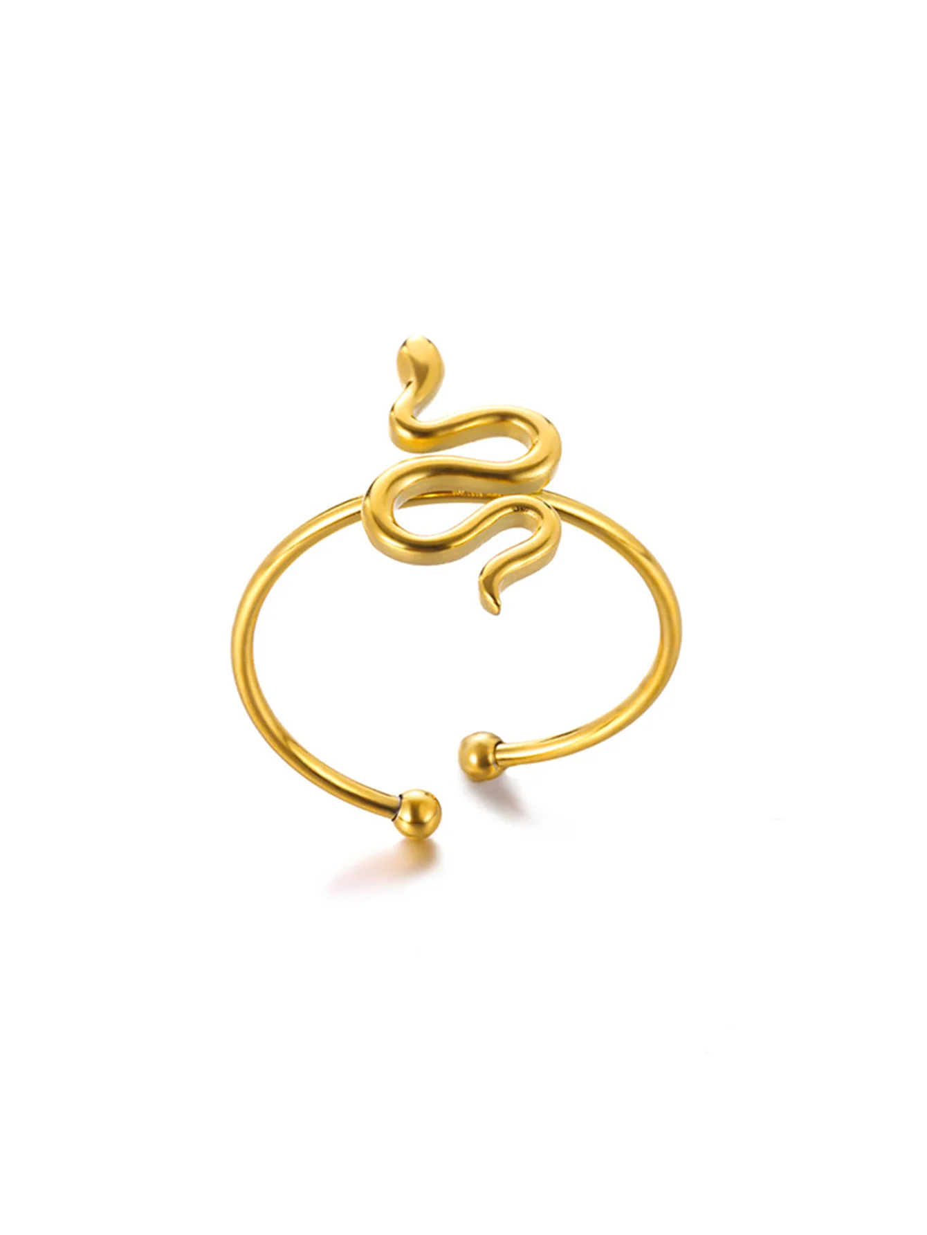 Bagues serpent en acier inoxydable plaqué or 316L pour femmes et hommes, anneau ouvert et réglable, bijoux esthétiques gothiques Vintage