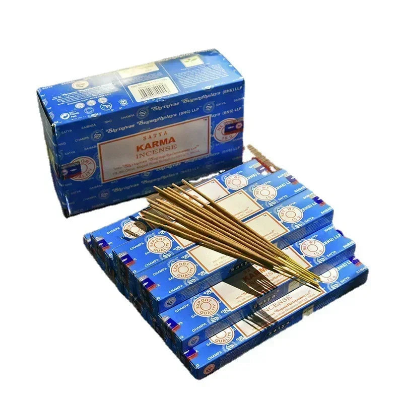 5 boîtes NAG Champa Incienso Satya Collection d'encens Satya bâtons faits à la main avec saveurs arômes médicinaux rafraîchissants parfums pour la maison