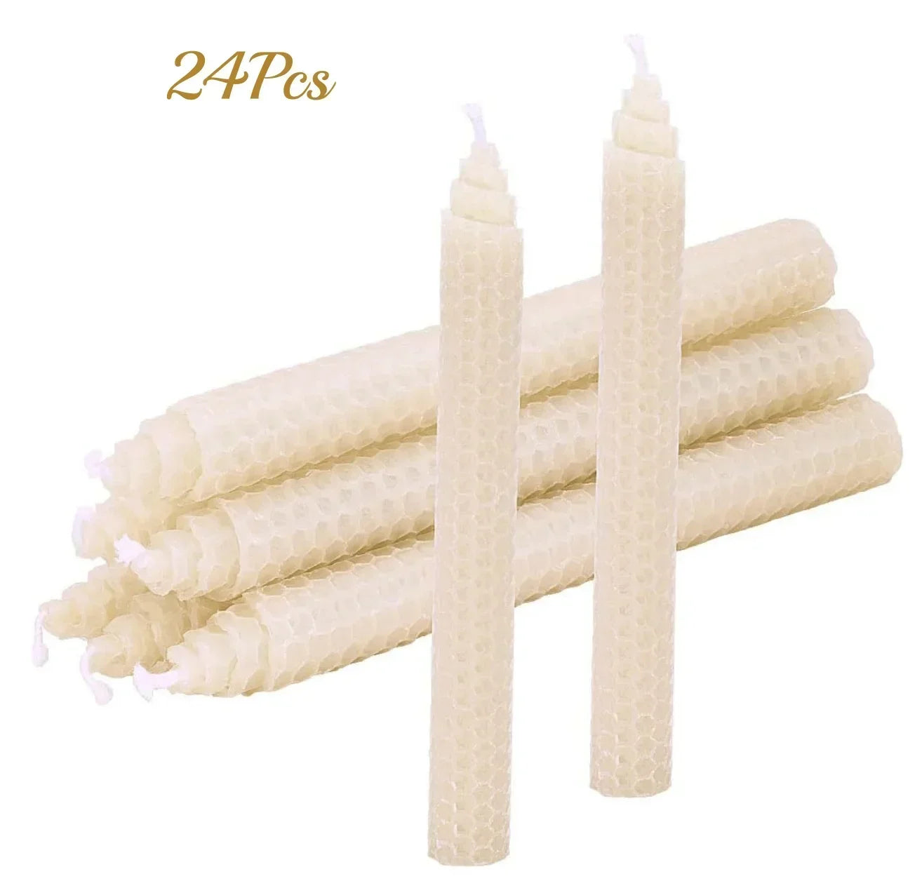 Bougies coniques en cire d'abeille, rouleaux à la main, Design en nid d'abeille, bougies en cire d'abeille sans fumée pour fête, rencontres, décoration de Table à dîner à domicile