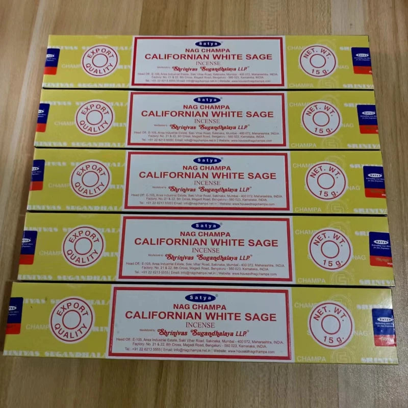 5 boîtes NAG Champa Incienso Satya Collection d'encens Satya bâtons faits à la main avec saveurs arômes médicinaux rafraîchissants parfums pour la maison