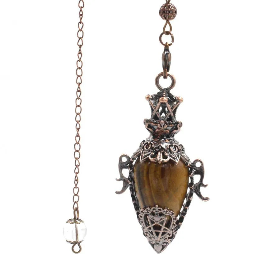 pendule spirituel veritable en cristal de quartz rose obsidienne, grand pendentif , ystes d'atterrissage, pendule radiesthésie pierre naturelle précieuses pendules divinatoire en pierres spiritualité X202