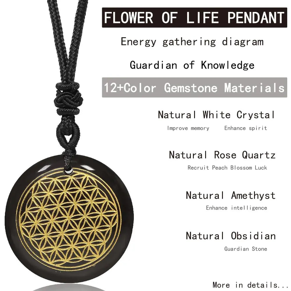 Quartz naturel améthyste Cube Metatron fleur de vie pendentif énergie de guérison cristal Lapis Lazuli hommes femmes bijoux collier