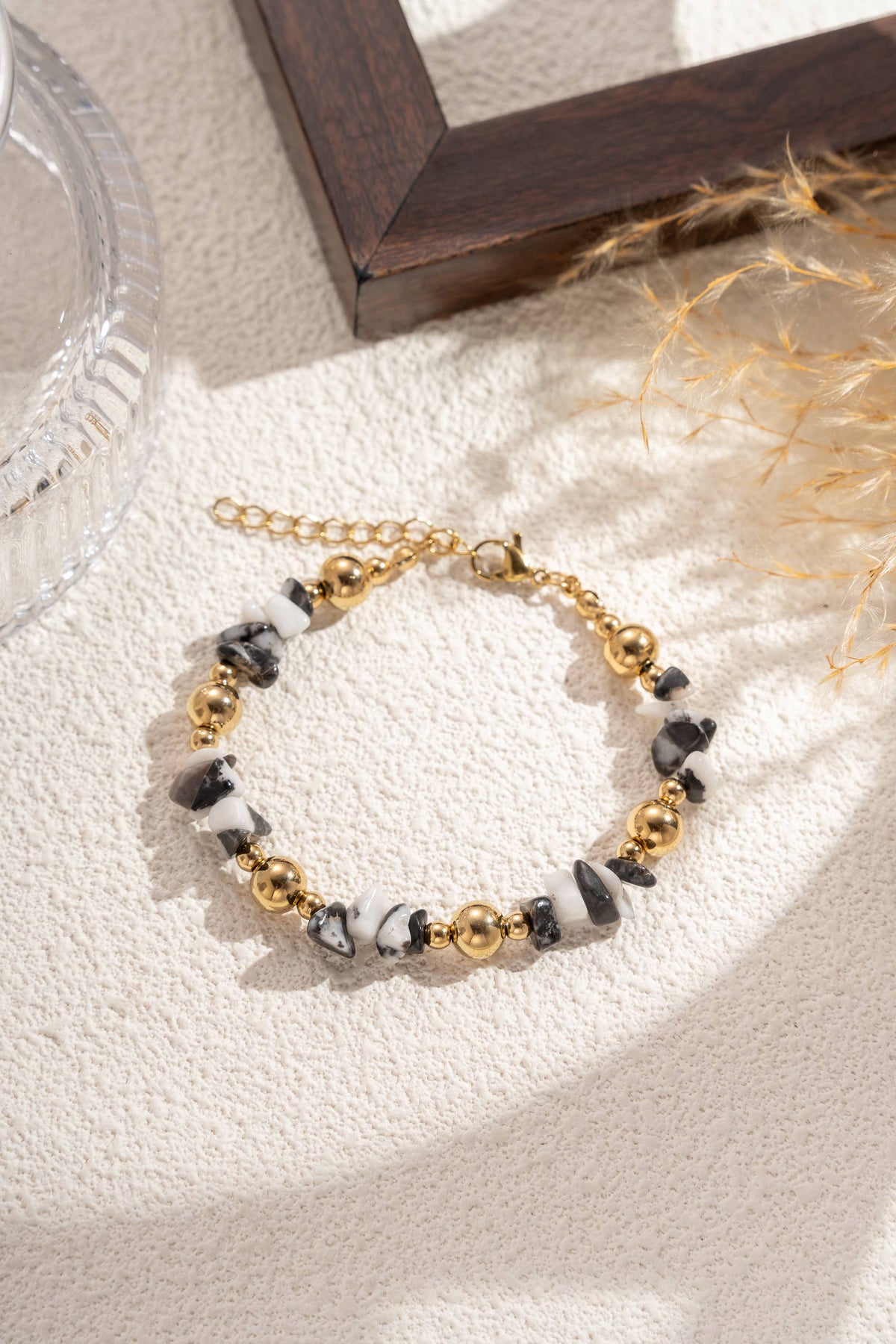 Lot 6 bracelets pierres naturelles éclats minéraux acier